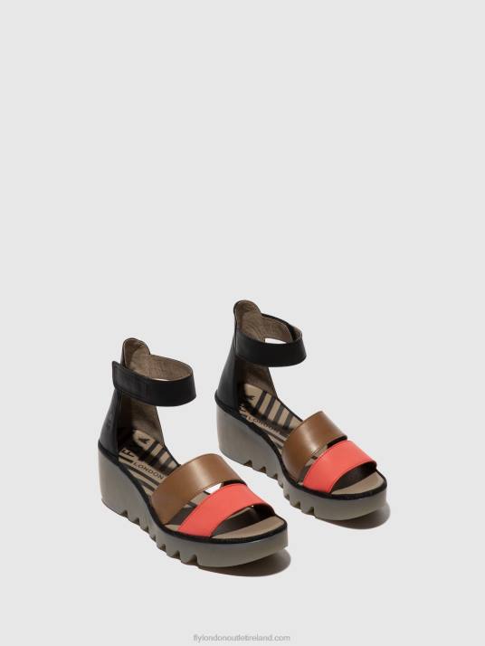 Strappy Sandals BONO290 Women V00W423 RASPBERRY/GROUND/BLACK Fly London