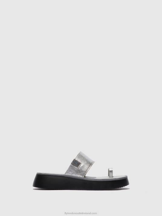 Strappy Sandals CHEV316 Women V00W601 IDRA SILVER Fly London