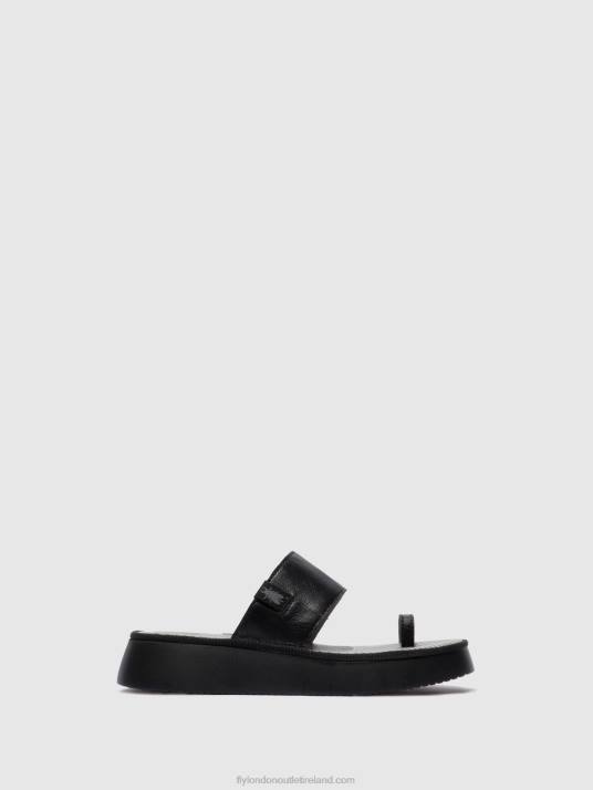 Strappy Sandals CHEV316 Women V00W607 MOUSSE BLACK Fly London