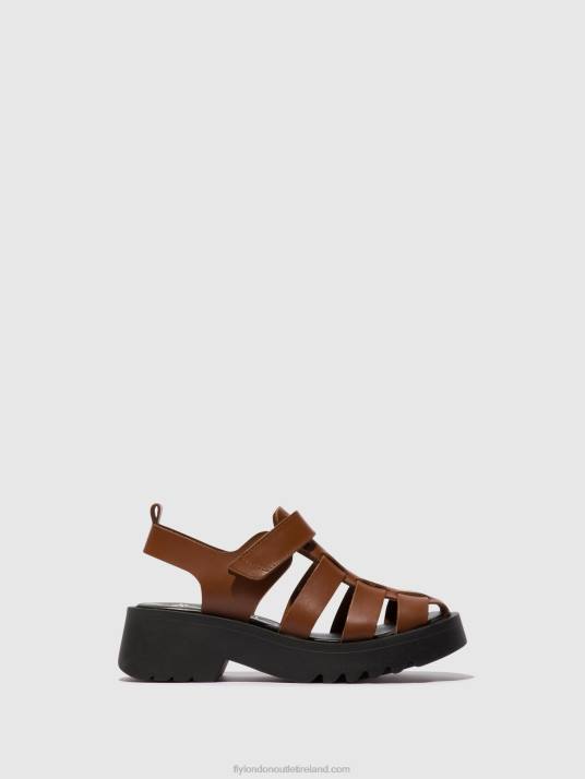 Strappy Sandals MAIE850 Women V00W534 COGNAC Fly London