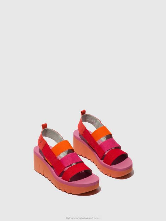 Strappy Sandals YERE847 Women V00W426 RED/ORANGE (ROSE) Fly London