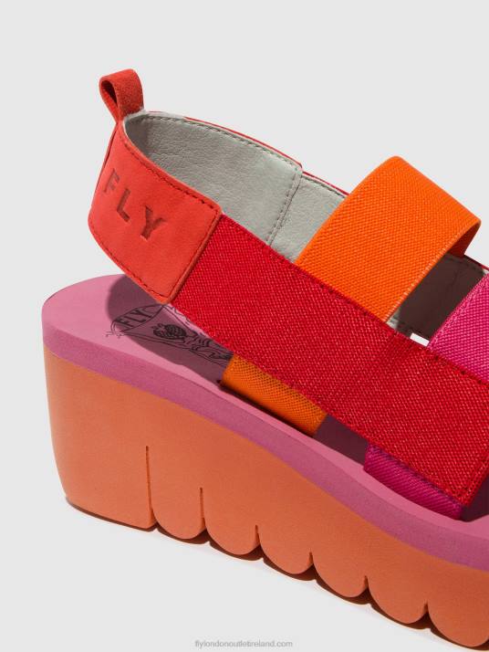 Strappy Sandals YERE847 Women V00W426 RED/ORANGE (ROSE) Fly London
