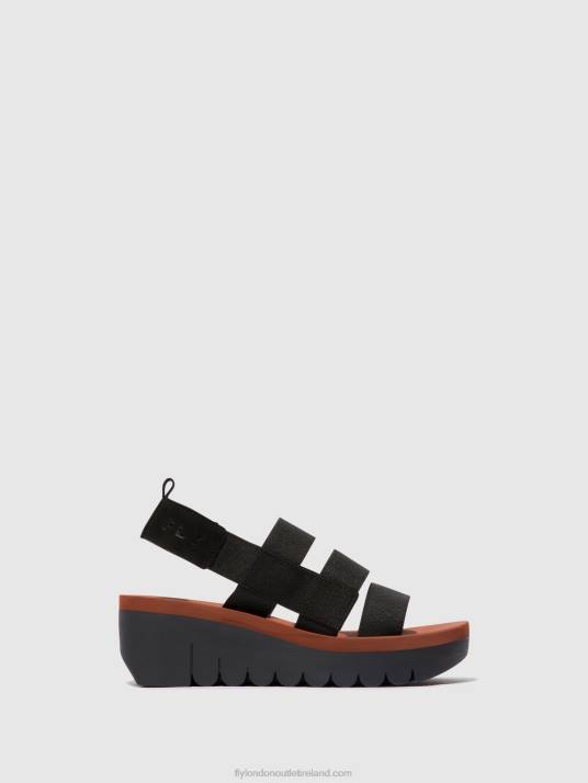 Strappy Sandals YERE847 Women V00W536 BLACK (BRICK) Fly London