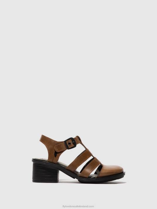 T-Strap Sandals CAHY195 Women V00W421 CAMEL Fly London