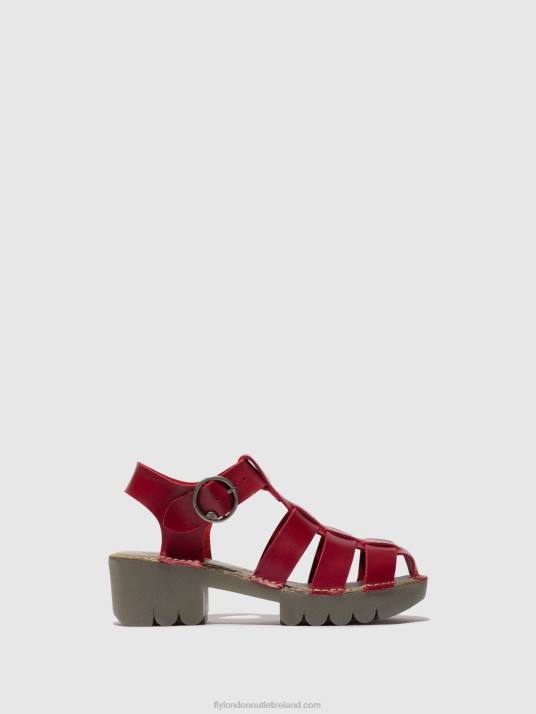 T-Strap Sandals EMME511 Women V00W416 RED Fly London