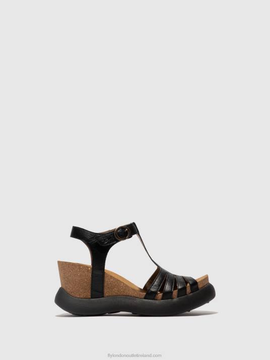 T-Strap Sandals GAIT959 Women V00W408 BLACK Fly London