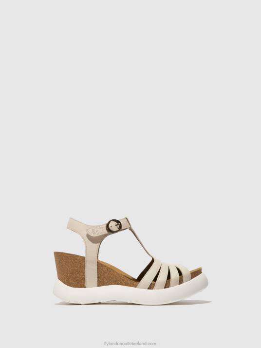 T-Strap Sandals GAIT959 Women V00W409 OFFWHITE Fly London