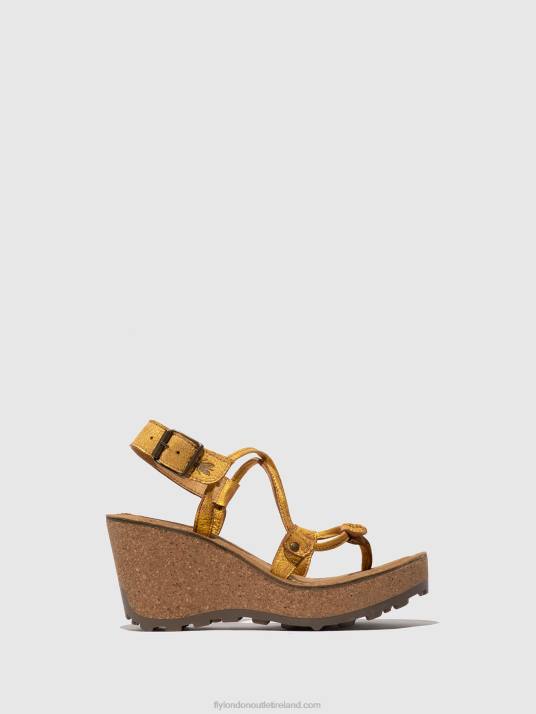 T-Strap Sandals GOSH Women V00W519 YELLOW Fly London