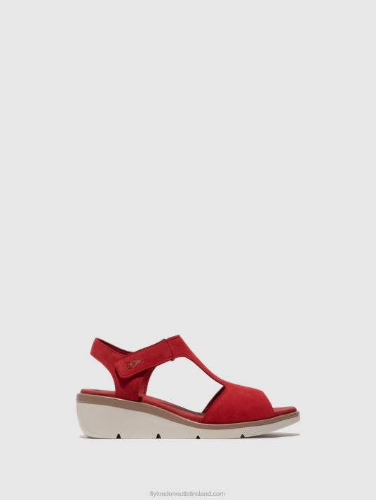 T-Strap Sandals NOVA932 Women V00W403 LIPSTICK RED Fly London