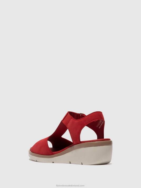 T-Strap Sandals NOVA932 Women V00W403 LIPSTICK RED Fly London