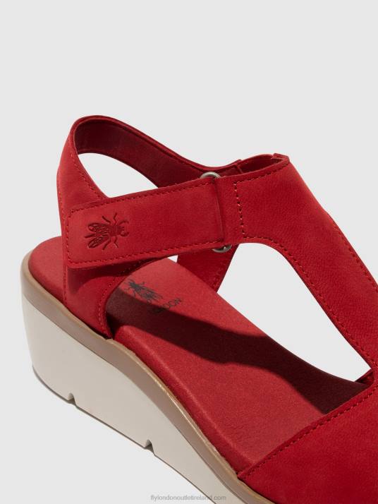 T-Strap Sandals NOVA932 Women V00W403 LIPSTICK RED Fly London