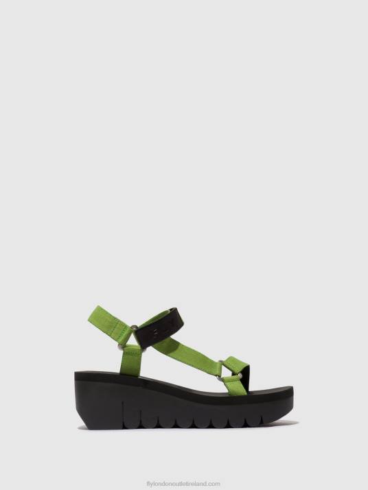Velcro Sandals YEFA726 Women V00W394 BLACK/AVOCADO (BLACK Fly London