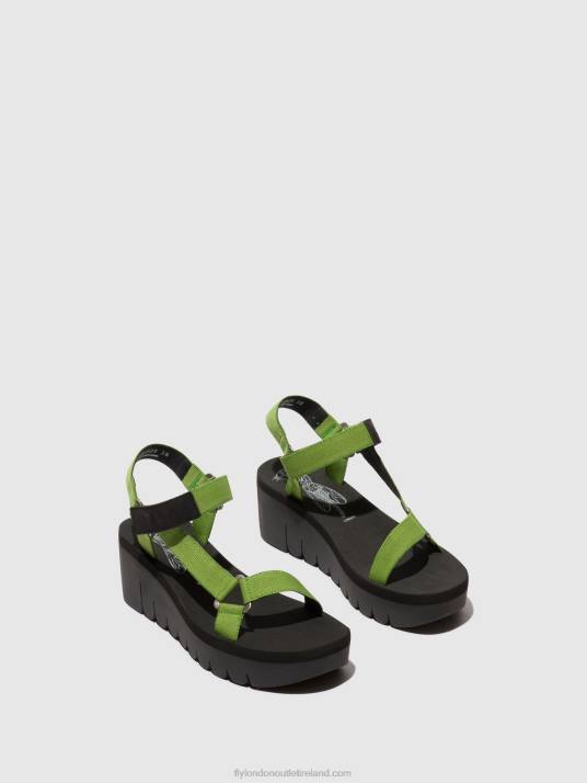 Velcro Sandals YEFA726 Women V00W394 BLACK/AVOCADO (BLACK Fly London