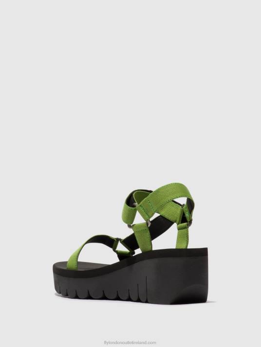 Velcro Sandals YEFA726 Women V00W394 BLACK/AVOCADO (BLACK Fly London