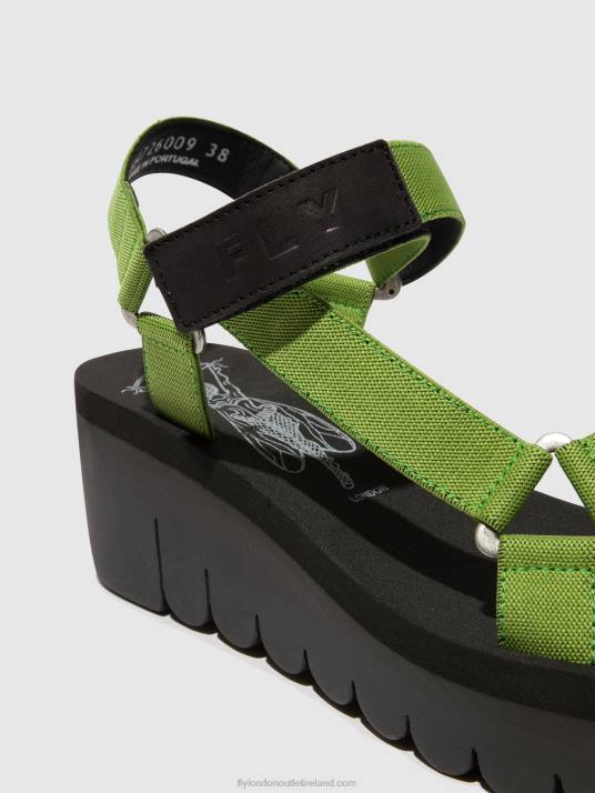 Velcro Sandals YEFA726 Women V00W394 BLACK/AVOCADO (BLACK Fly London
