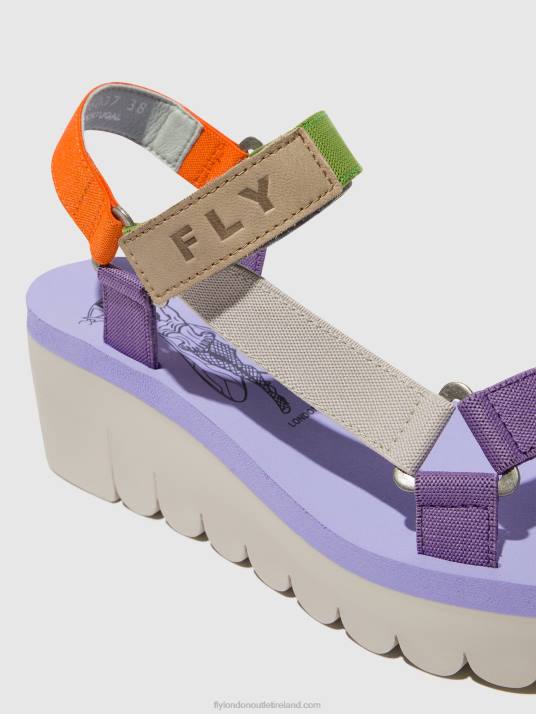 Velcro Sandals YEFA726 Women V00W395 MULTICOLOR (VIOLA) Fly London