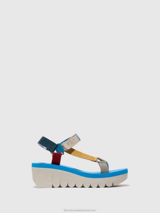 Velcro Sandals YEFA726 Women V00W598 CUPIDO MULTI (AZURE) Fly London