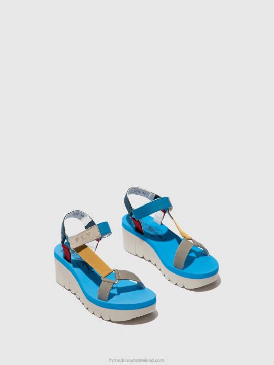 Velcro Sandals YEFA726 Women V00W598 CUPIDO MULTI (AZURE) Fly London