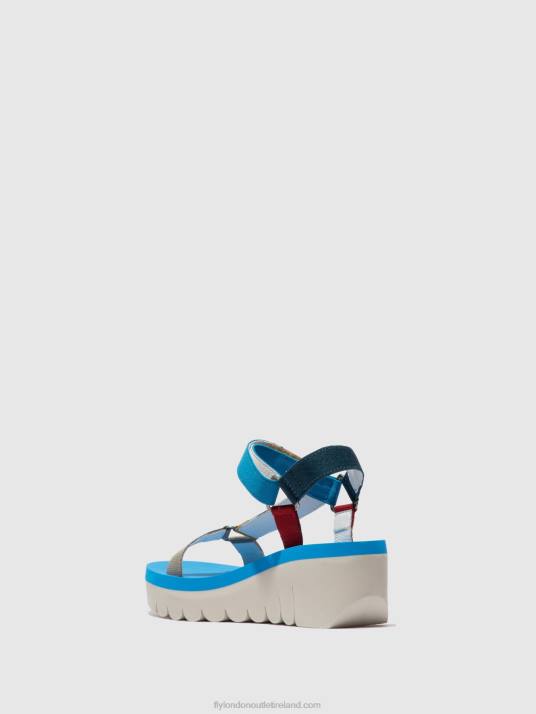 Velcro Sandals YEFA726 Women V00W598 CUPIDO MULTI (AZURE) Fly London