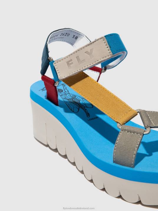 Velcro Sandals YEFA726 Women V00W598 CUPIDO MULTI (AZURE) Fly London