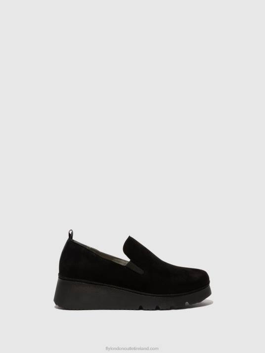 Slip-on Shoes PECE406 Women V00W665 KID SUEDE BLACK Fly London