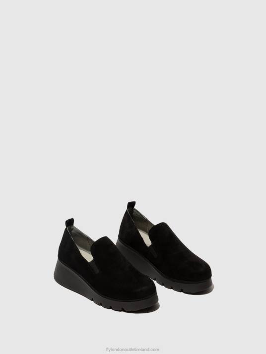 Slip-on Shoes PECE406 Women V00W665 KID SUEDE BLACK Fly London
