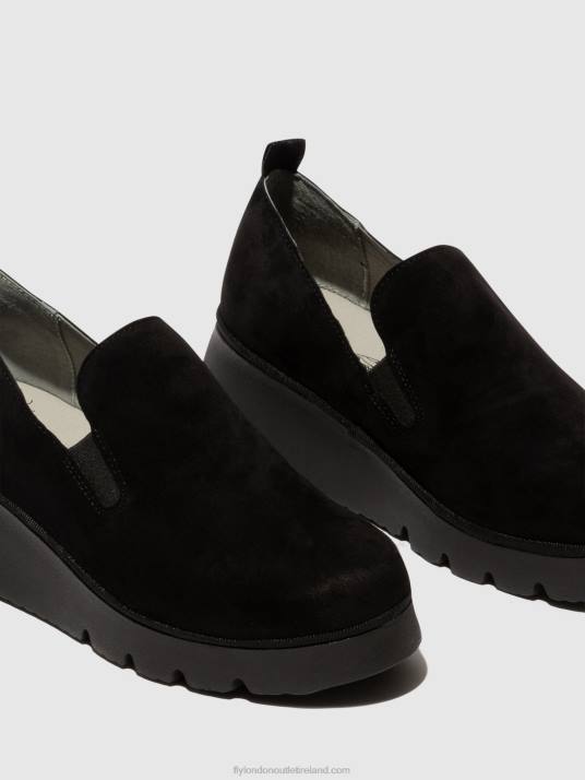 Slip-on Shoes PECE406 Women V00W665 KID SUEDE BLACK Fly London