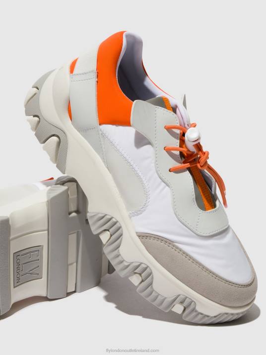 Elasticated Trainers FIAN634 Women V00W748 OFFWHITE/CORAL Fly London