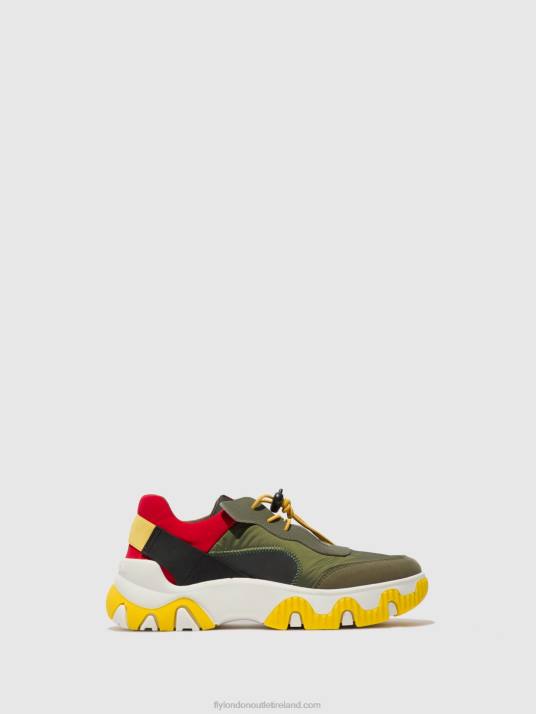 Elasticated Trainers FIAN634 Women V00W763 MULTI KHAKI/RED/YELLOW Fly London