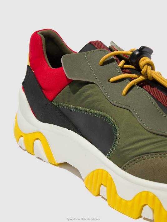 Elasticated Trainers FIAN634 Women V00W763 MULTI KHAKI/RED/YELLOW Fly London