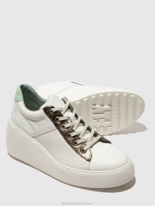 Lace-up Trainers DELF580 Women V00W722 WHITE/BRONZE GRAPHITE/MINT Fly London