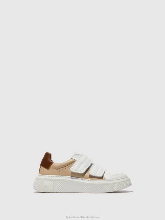 Velcro Trainers EDDA513 Women V00W751 WHITE/BEIGE/COGNAC Fly London