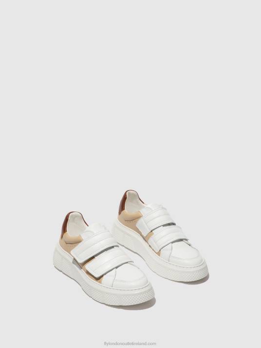 Velcro Trainers EDDA513 Women V00W751 WHITE/BEIGE/COGNAC Fly London