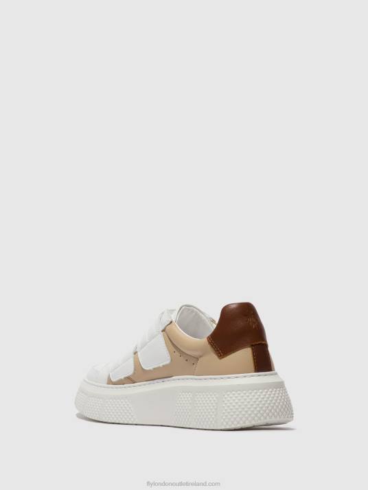Velcro Trainers EDDA513 Women V00W751 WHITE/BEIGE/COGNAC Fly London