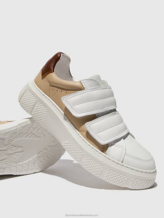 Velcro Trainers EDDA513 Women V00W751 WHITE/BEIGE/COGNAC Fly London
